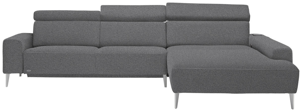 ECKSOFA  in Webstoff Grau  308/205 cm  - Alufarben/Grau, Design, Textil (308/205cm) - Sedda