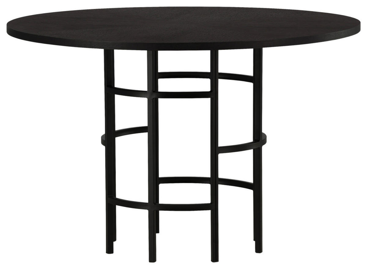ESSTISCH in Metall, Holzwerkstoff 115/115/74 cm  - Schwarz, Design, Holzwerkstoff/Metall (115/115/74cm) - Livetastic