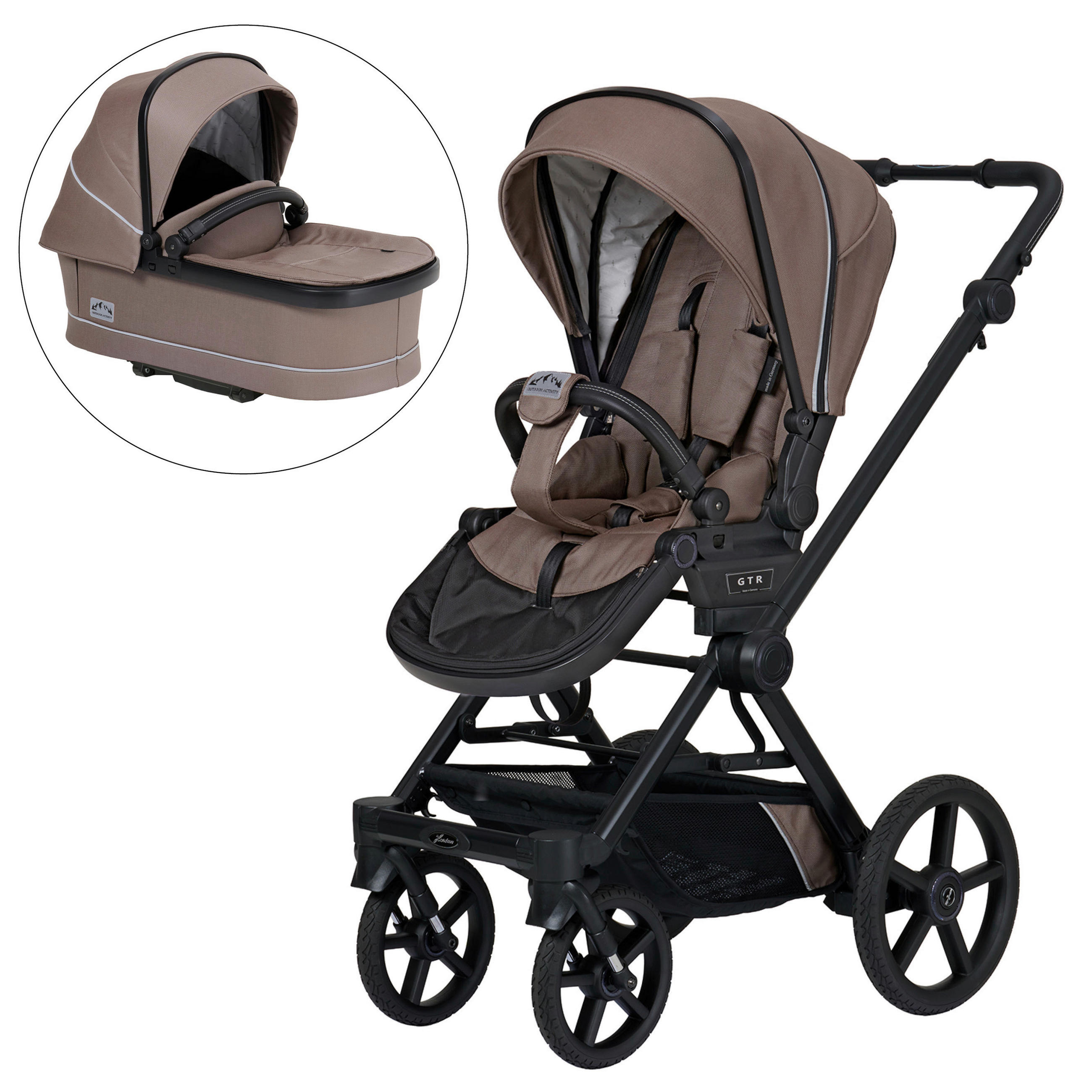 KINDERWAGENSET IVY GTR Outdoor  - Schwarz/Cappuccino, Basics, Textil/Metall (94/58/119cm) - Hartan