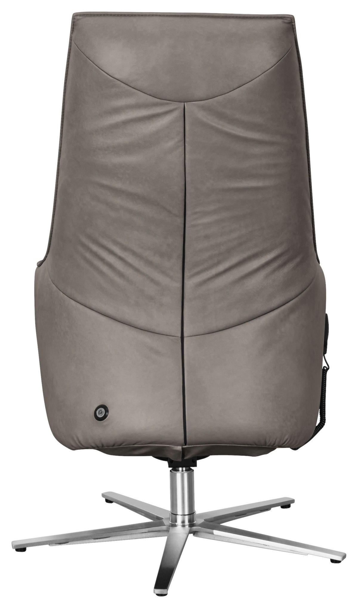 RELAXSESSEL in Leder Graubraun  - Edelstahlfarben/Graubraun, Design, Leder/Metall (70/120/88cm) - Himolla Komfortklass