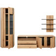 WOHNWAND  in Grau, Eichefarben  252/200/41 cm  - Eichefarben/Grau, Design, Glas/Holzwerkstoff (252/200/41cm) - Cantus