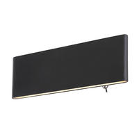 LED-WANDLEUCHTE 22,5/4,5/8 cm   - Opal/Schwarz, Design, Kunststoff/Metall (22,5/4,5/8cm) - Globo