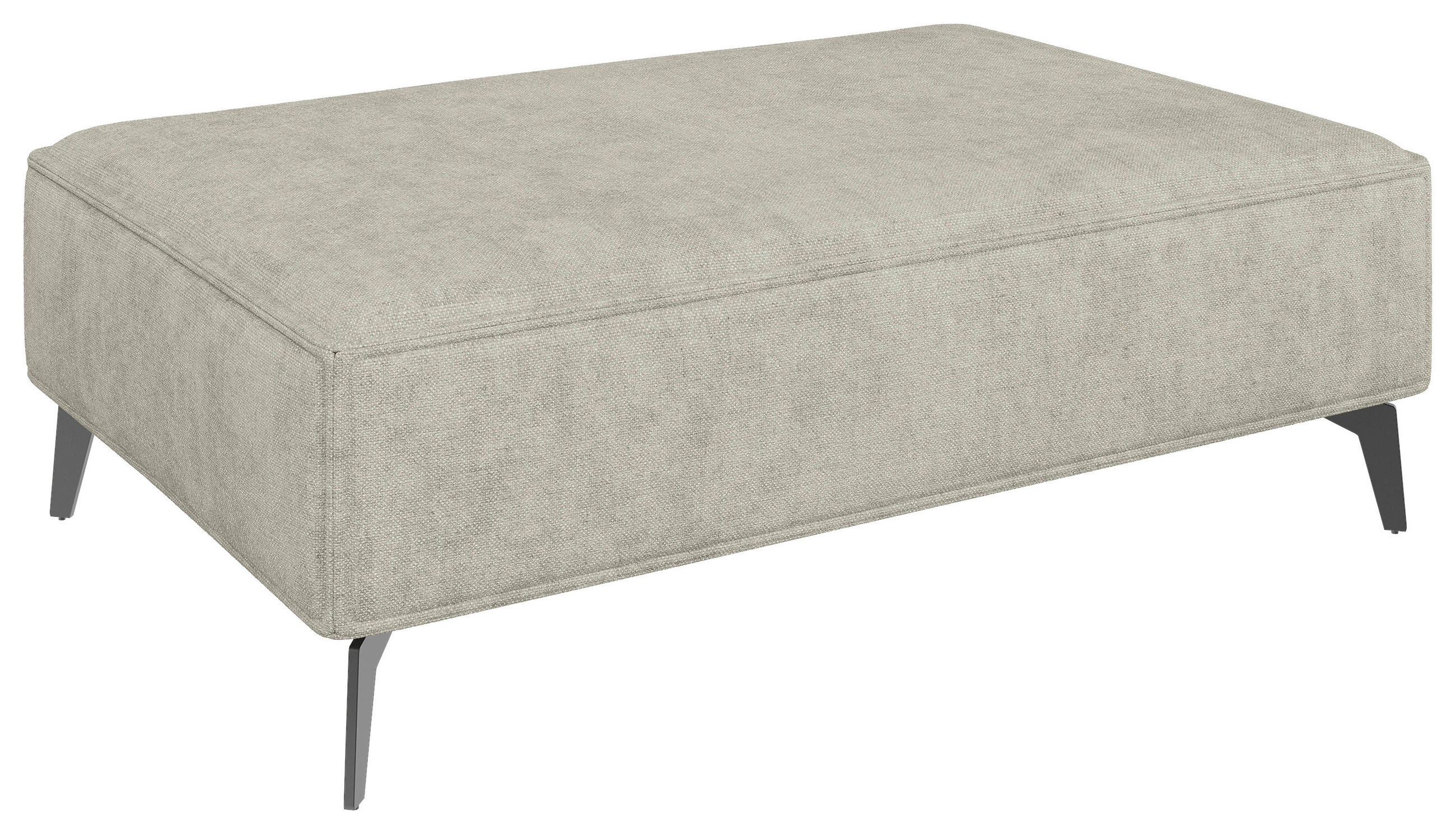 HOCKER Textil Naturfarben  - Schwarz/Naturfarben, Modern, Textil/Metall (130/44/85cm) - Carryhome