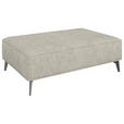 HOCKER in Textil Naturfarben  - Schwarz/Naturfarben, MODERN, Textil/Metall (130/44/85cm) - Carryhome