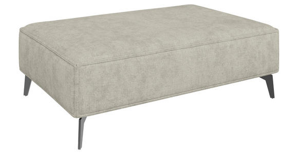 HOCKER in Textil Naturfarben  - Schwarz/Naturfarben, MODERN, Textil/Metall (130/44/85cm) - Carryhome