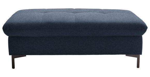 HOCKER in Textil Dunkelblau - Schwarz/Dunkelblau, Design, Textil (124/46/68cm) - Xora