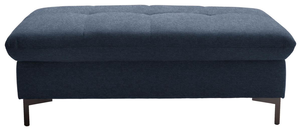 HOCKER in Textil Dunkelblau  - Schwarz/Dunkelblau, Design, Textil (124/46/68cm) - Xora