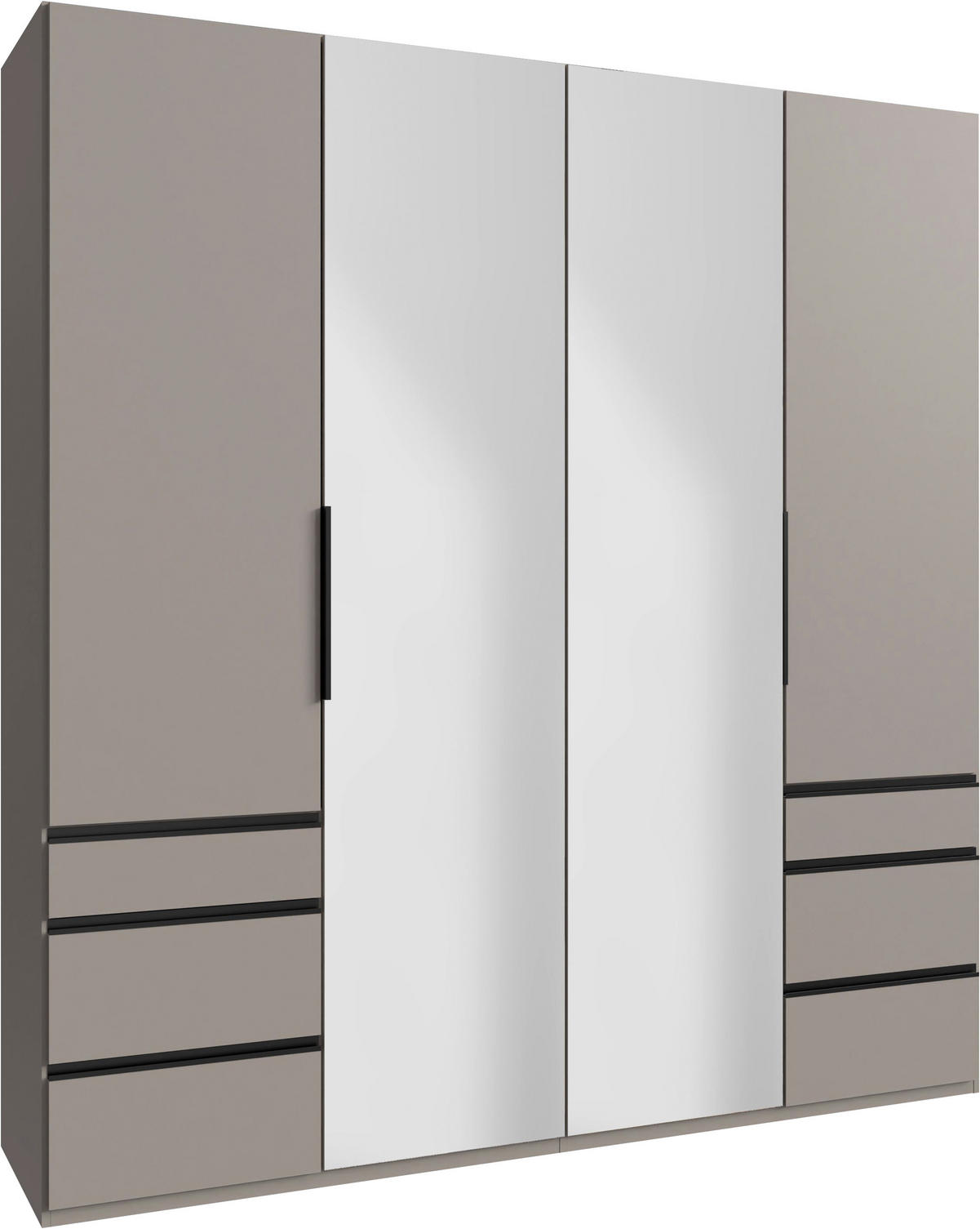 DREHTÜRENSCHRANK  in Sahara  - Schwarz/Sahara, MODERN, Glas/Holzwerkstoff (200/216/58cm) - MID.YOU