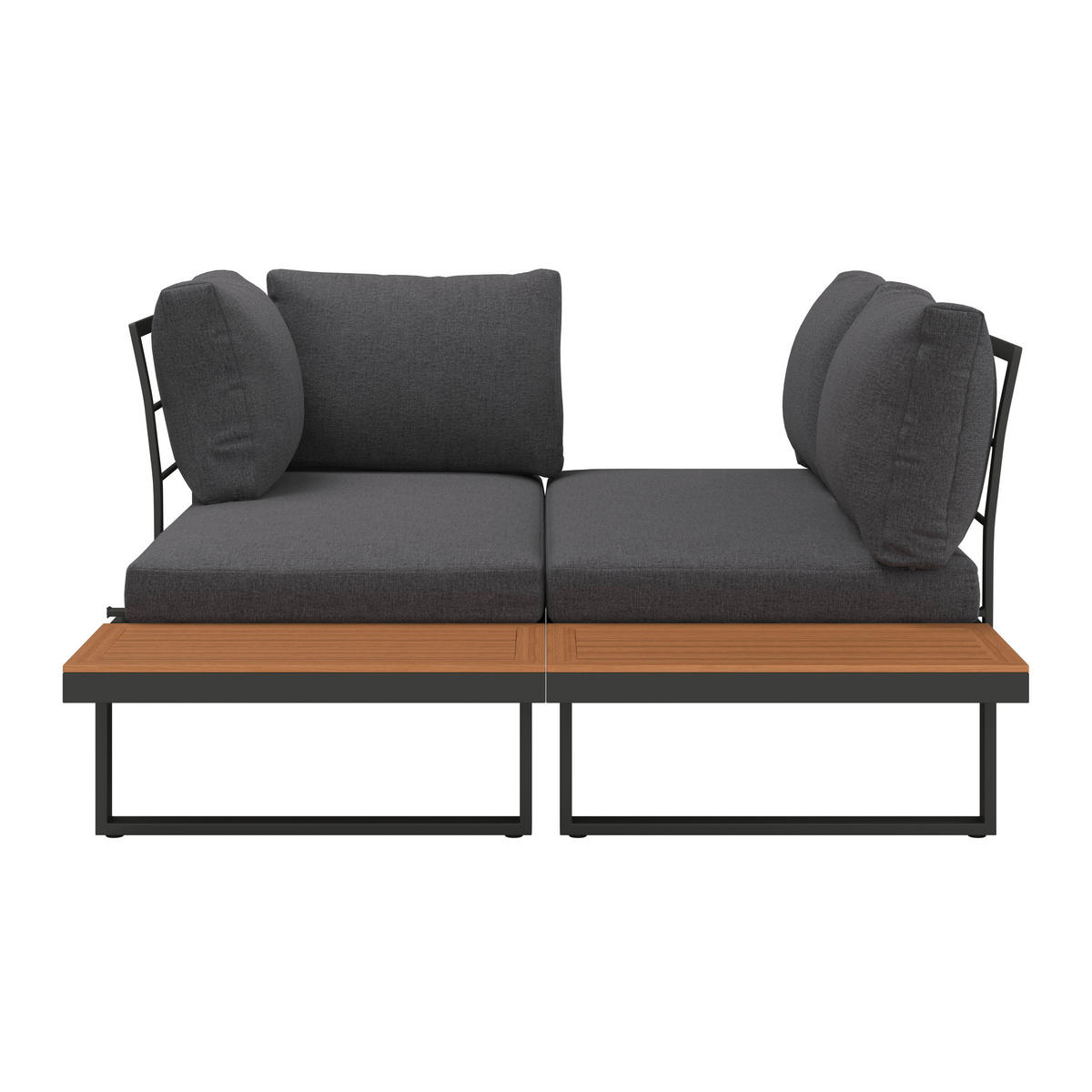 LOUNGE ÉTKEZŐGARNITÚRA 4 részes   253/70/175 cm  - natúr színű/antracit, Modern, műanyag/textil (253/70/175cm) - Ambia Garden