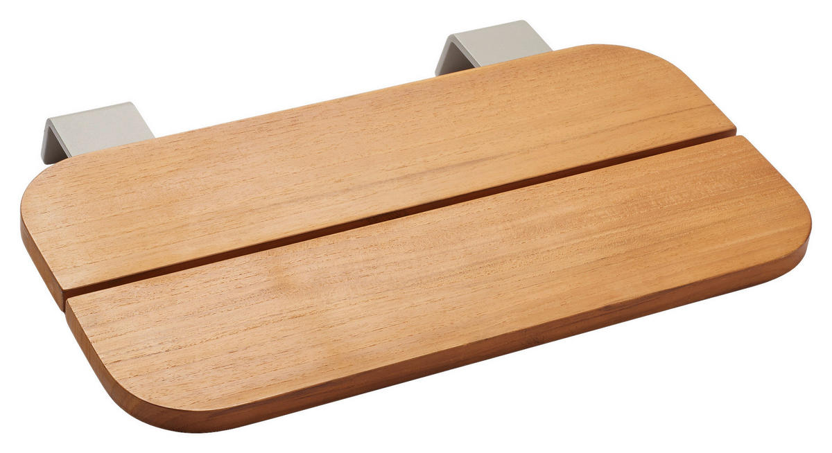 ANSTECKPLATTE Teakholz Teakfarben, Greige  - Greige/Teakfarben, Basics, Holz/Metall (29/41/6cm) - Stern