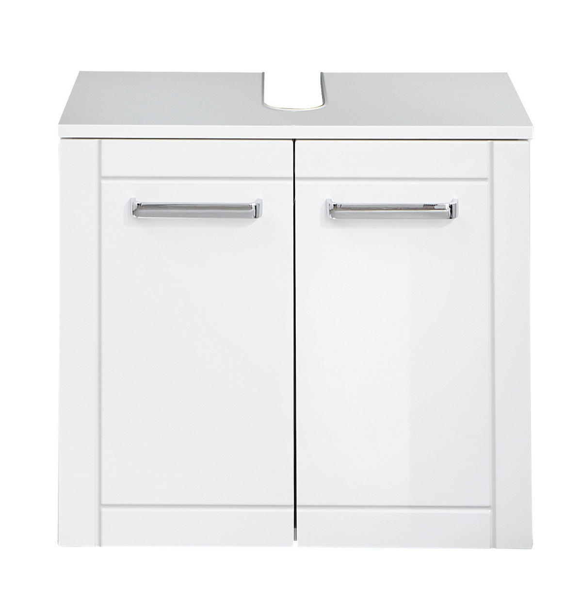 WASCHBECKENUNTERSCHRANK 60,2/52,9/33 cm  - Chromfarben/Weiß Hochglanz, MODERN, Holzwerkstoff/Metall (60,2/52,9/33cm) - Sadena