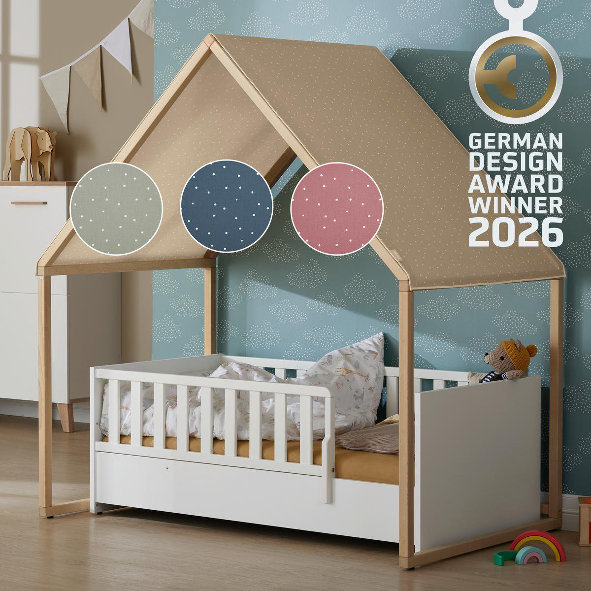 BALDAHIN  Little PAIDI House  - ružičasta, Basics, tekstil (97/235cm) - Paidi