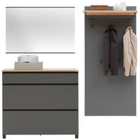 GARDEROBE 3-teilig  in 205/195/31 cm  - Eichefarben/Anthrazit, Design, Holz/Holzwerkstoff (205/195/31cm) - Dieter Knoll