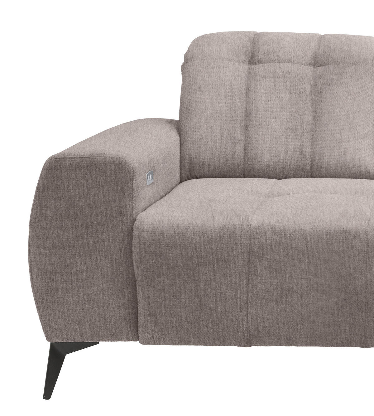 ECKSOFA in Mikrofaser Taupe  - Taupe/Schwarz, Modern, Textil/Metall (261/200cm) - Livetastic