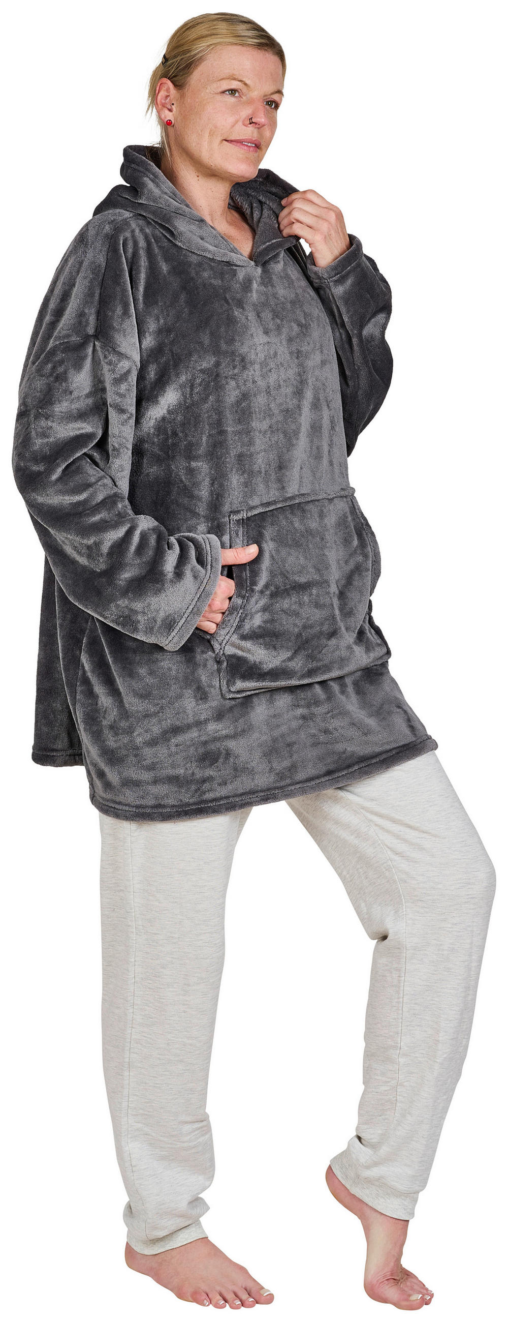 ÄRMELDECKE 75/75 cm  - Anthrazit, Trend, Textil (75/75cm) - Esposa