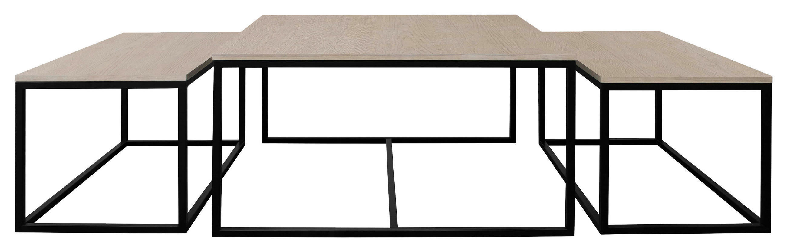SOFFBORD SET - ek Bianco/svart, Modern, metall/trämaterial (90/90/48cm) - Niels Andersson