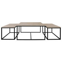 SOFFBORD SET - ek Bianco/svart, Modern, metall/trämaterial (90/90/48cm) - Niels Andersson
