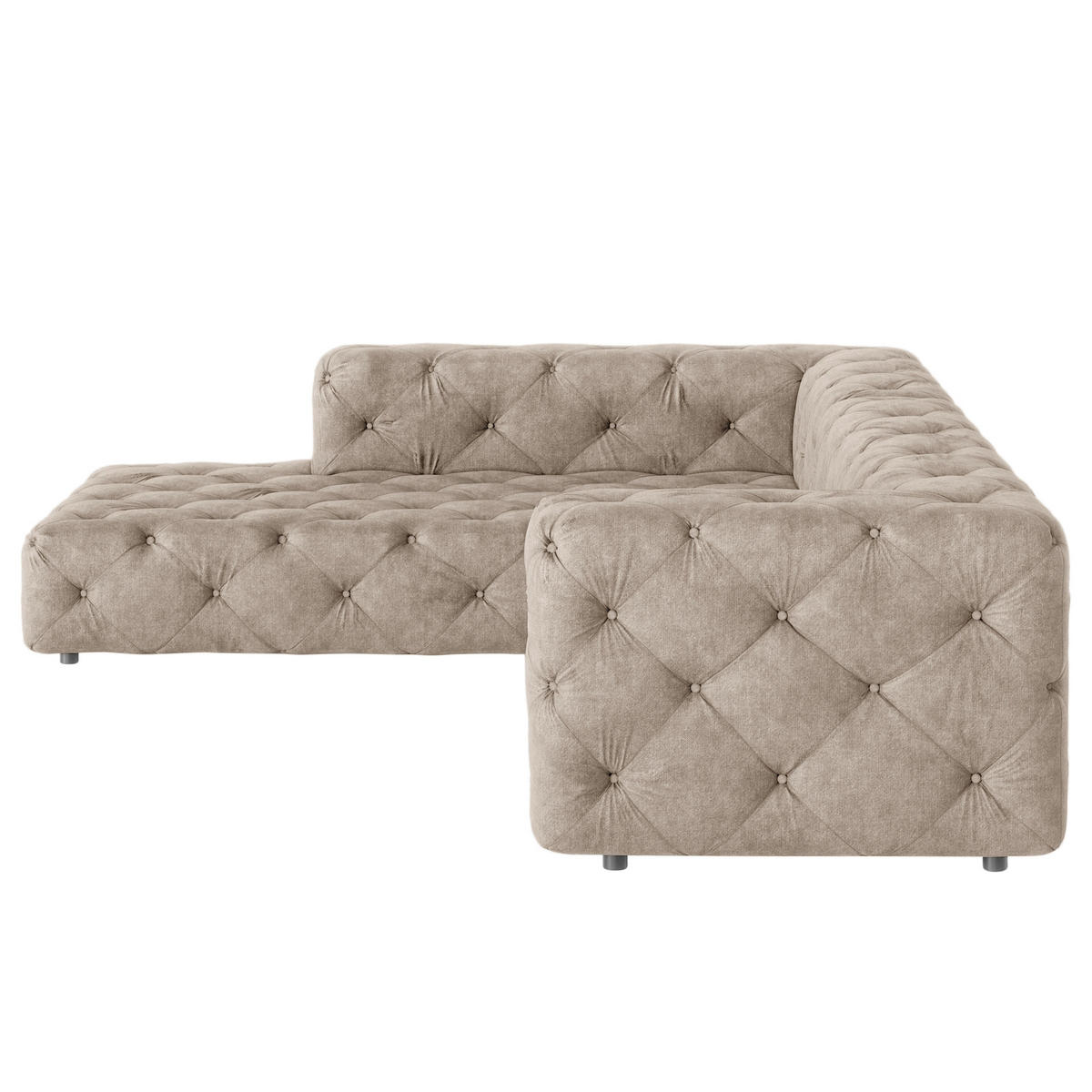 ECKSOFA Fresco in Mikrofaser Cappuccino  228/325 cm  - Schwarz/Cappuccino, Design, Kunststoff/Textil (228/325cm) - P & B