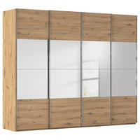 SCHWEBETÜRENSCHRANK 271/223/68 cm 4-türig Eiche Artisan  - Chromfarben/Eiche Artisan, Design, Holzwerkstoff/Metall (271/223/68cm) - Novel