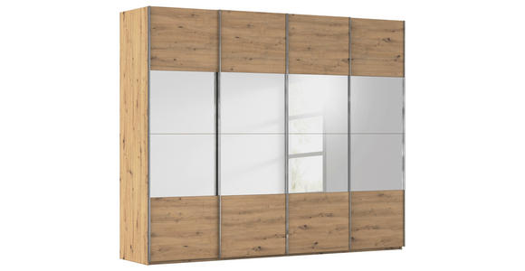 SCHWEBETÜRENSCHRANK 271/223/68 cm 4-türig Eiche Artisan  - Chromfarben/Eiche Artisan, Design, Holzwerkstoff/Metall (271/223/68cm) - Novel
