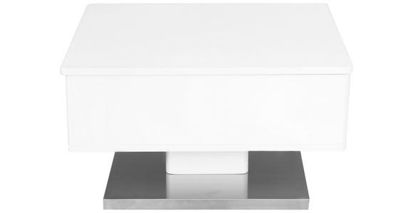 COUCHTISCH 60/70/40,5 cm rechteckig Weiß, Edelstahlfarben - Edelstahlfarben/Weiß, Design, Holzwerkstoff/Metall (60/70/40,5cm) - Novel