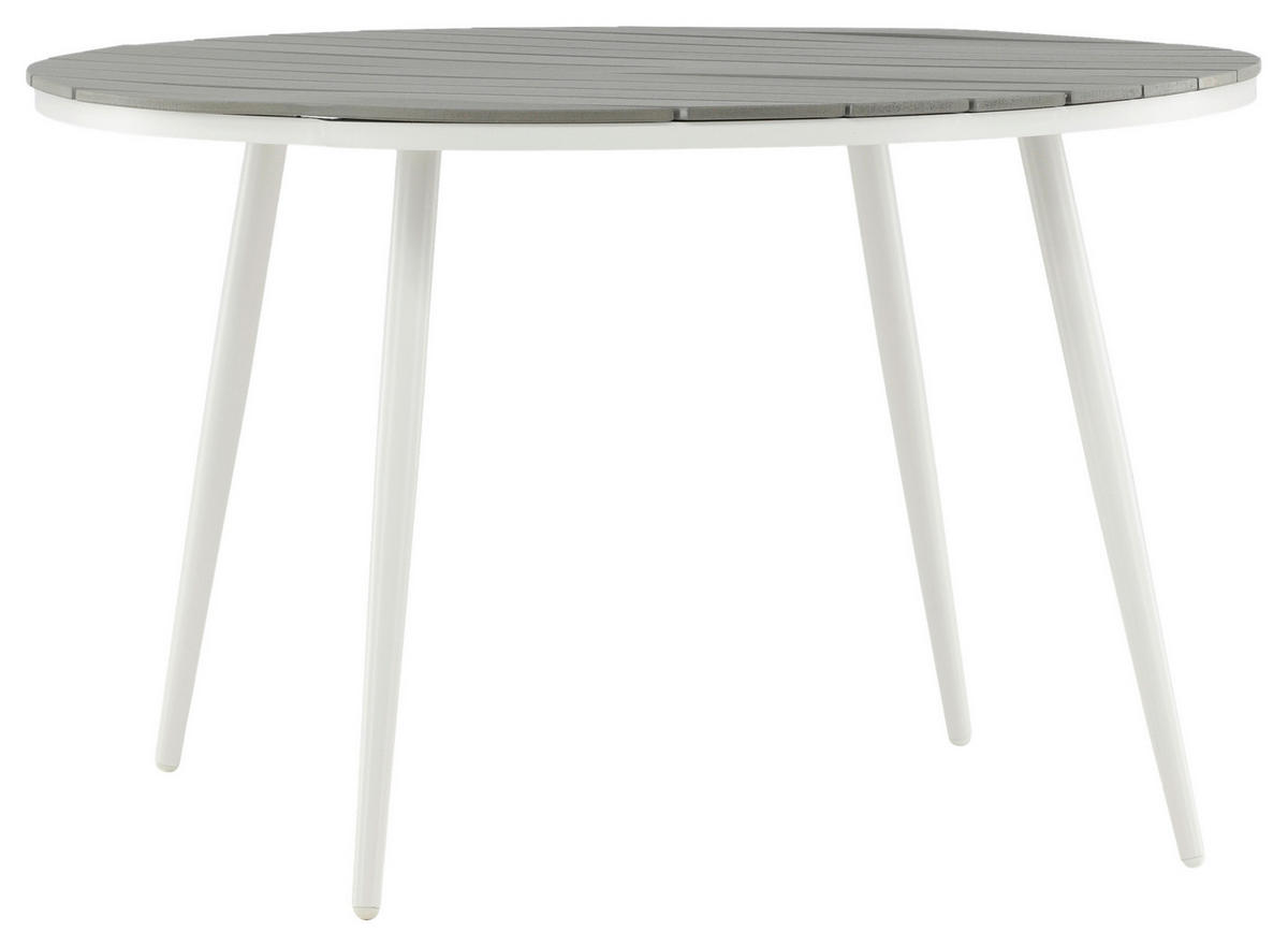 GARTENTISCH Metall, Kunststoff Grau, Weiß rund  - Weiß/Grau, KONVENTIONELL, Kunststoff/Metall (120/120/74cm) - Gardenson