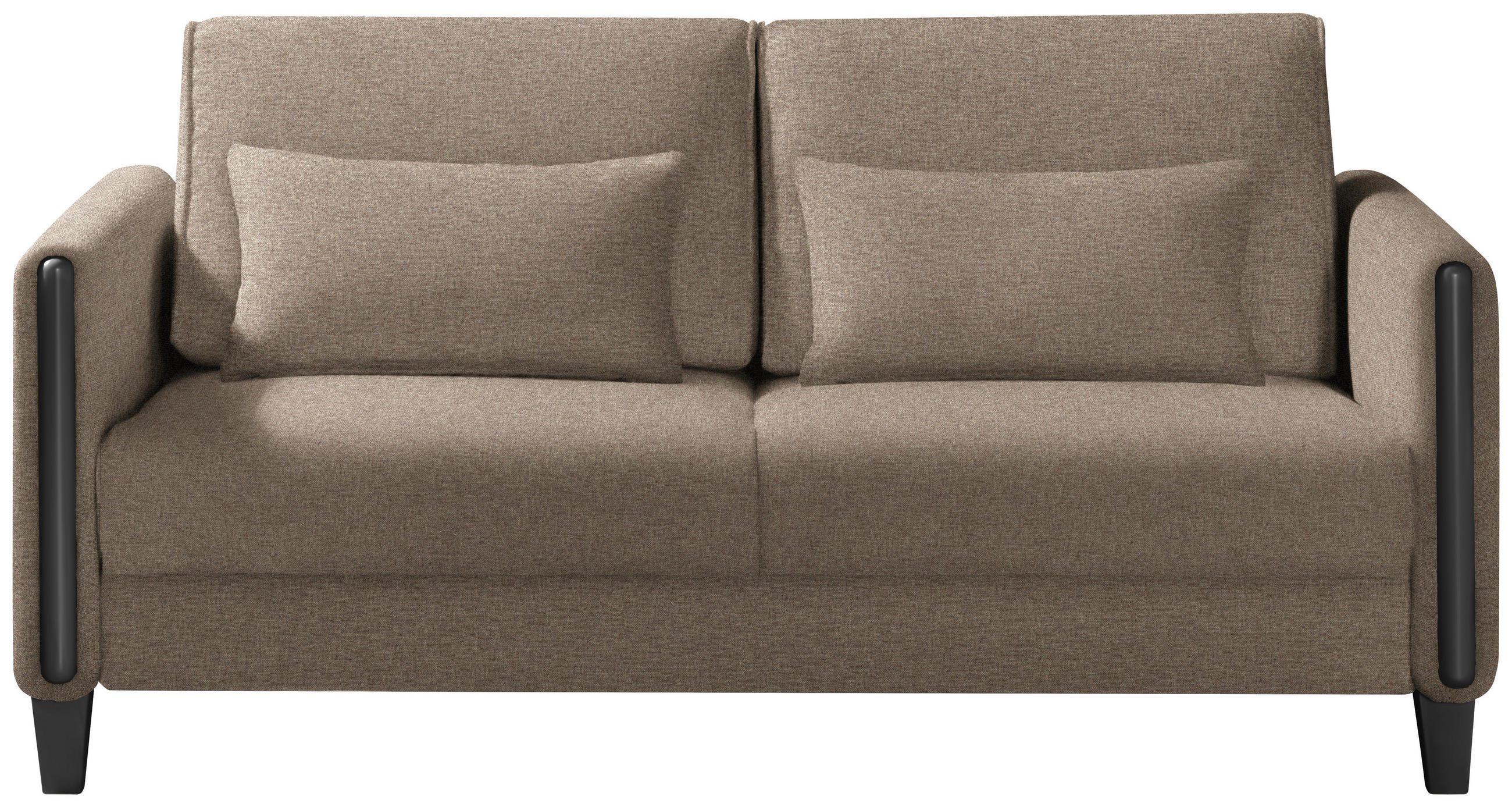 SCHLAFSOFA in Holz, Textil Schwarz, Hellbraun  - Hellbraun/Schwarz, Design, Holz/Textil (174/88/104cm) - Niels Andersson