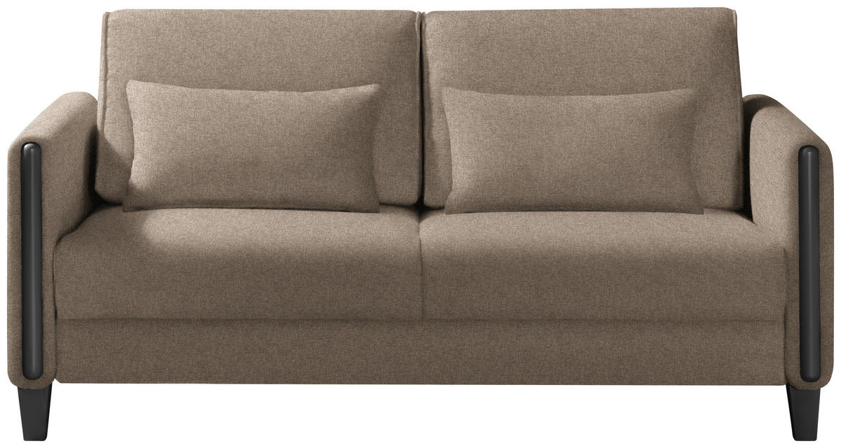 SCHLAFSOFA in Holz, Textil Schwarz, Hellbraun  - Hellbraun/Schwarz, Design, Holz/Textil (174/88/104cm) - Niels Andersson