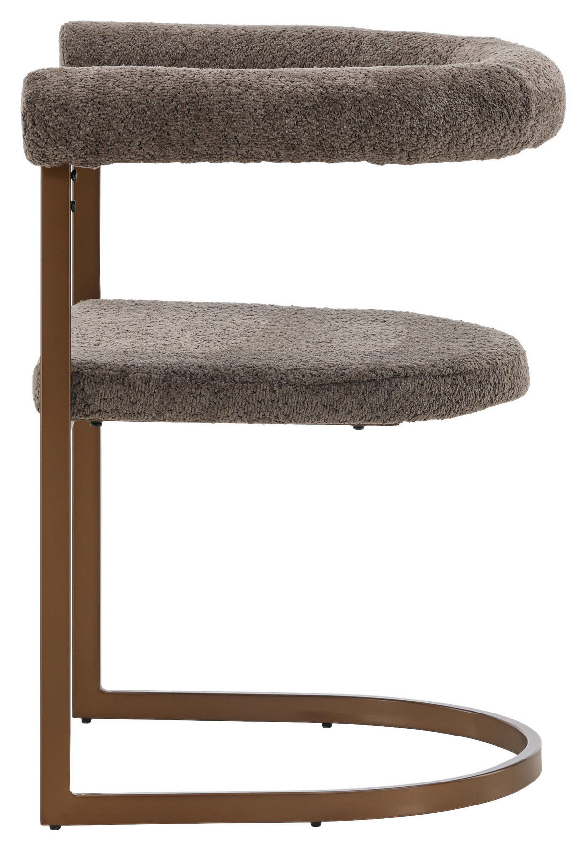 STUHL-SET 2 Stück  in Stahl Bouclé Metall, Textil  - Braun/Grau, Design, Textil/Metall (65/75/54cm) - Livetastic