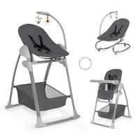 HOCHSTUHL-SET Sit N Relax 3in1 Dunkelgrau Dark Grey  - Dunkelgrau, Basics, Kunststoff/Textil (56/106/85cm) - Hauck