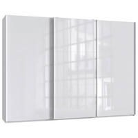 SCHWEBETÜRENSCHRANK 300/216/65 cm 3-türig Weiß, Weiß Hochglanz  - Weiß Hochglanz/Weiß, MODERN, Holzwerkstoff/Metall (300/216/65cm) - Hom`in