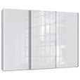 SCHWEBETÜRENSCHRANK 300/216/65 cm 3-türig Weiß, Weiß Hochglanz  - Weiß Hochglanz/Weiß, MODERN, Holzwerkstoff/Metall (300/216/65cm) - Hom`in