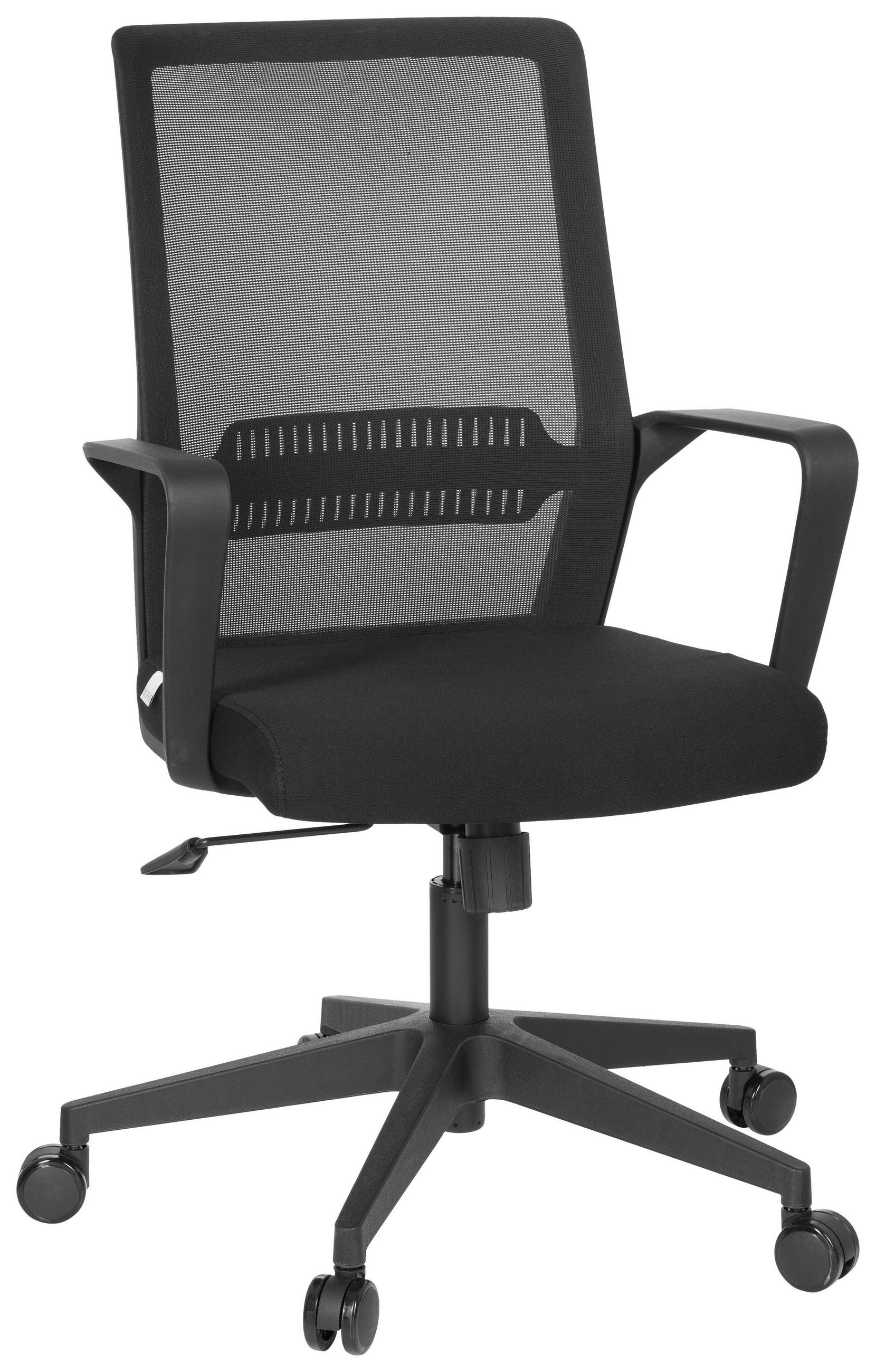 MID.YOU OTOČNÁ ŽIDLE, síťovina, plochá tkanina, černá