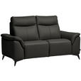 2-SITZER-SOFA  in Echtleder Anthrazit   - Anthrazit/Schwarz, Design, Leder/Metall (176/105/98cm) - Belluti