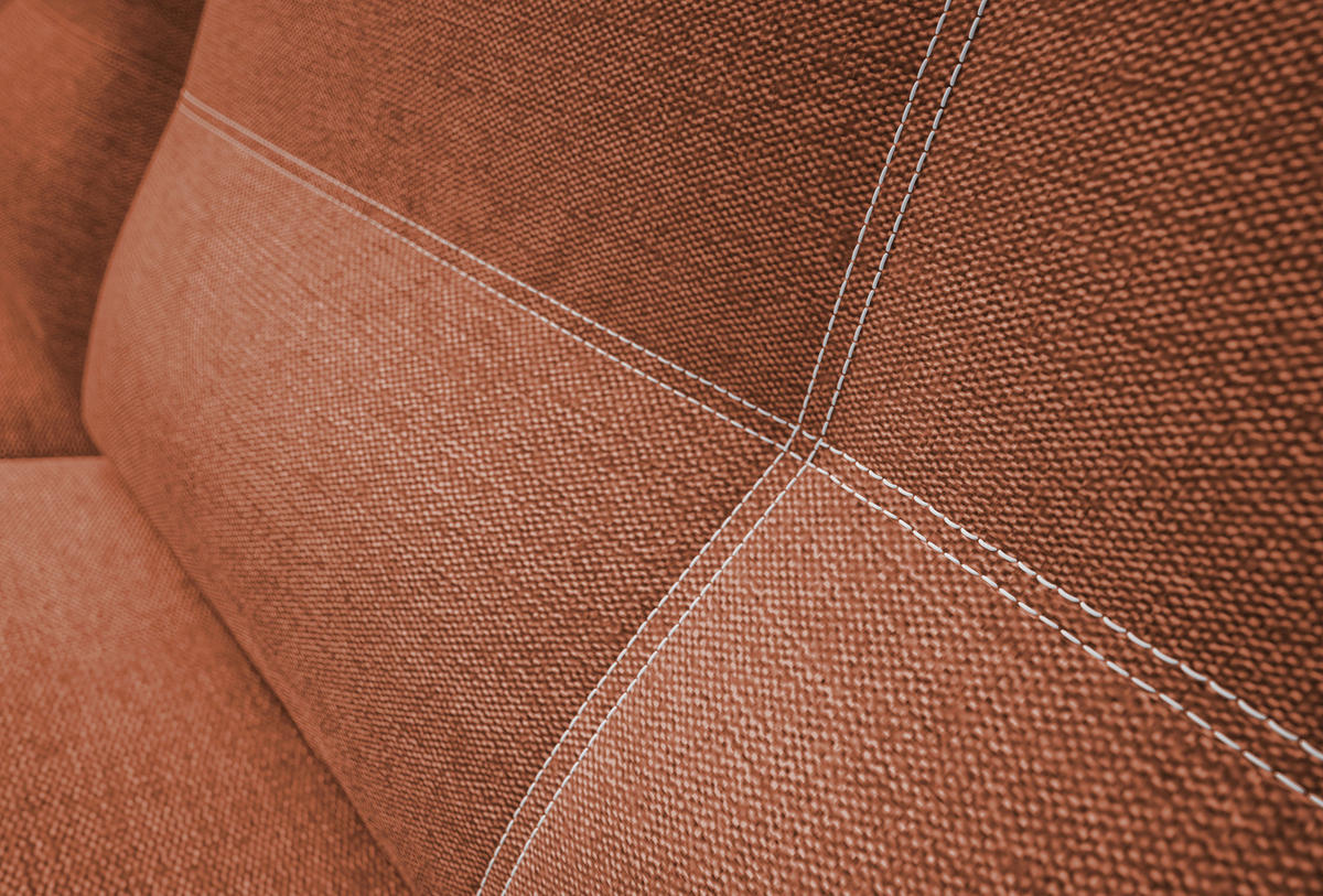 SCHLAFSOFA  mit Schlafen auf Sitzhöhe, Rücken echt Struktur Rostfarben  - Rostfarben/Schwarz, Design, Textil/Metall (197/94/96cm) - MID.YOU