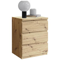 NACHTSCHRANK 45/61,4/38 cm  - Eichefarben/Schwarz, Basics, Holzwerkstoff/Kunststoff (45/61,4/38cm) - MID.YOU