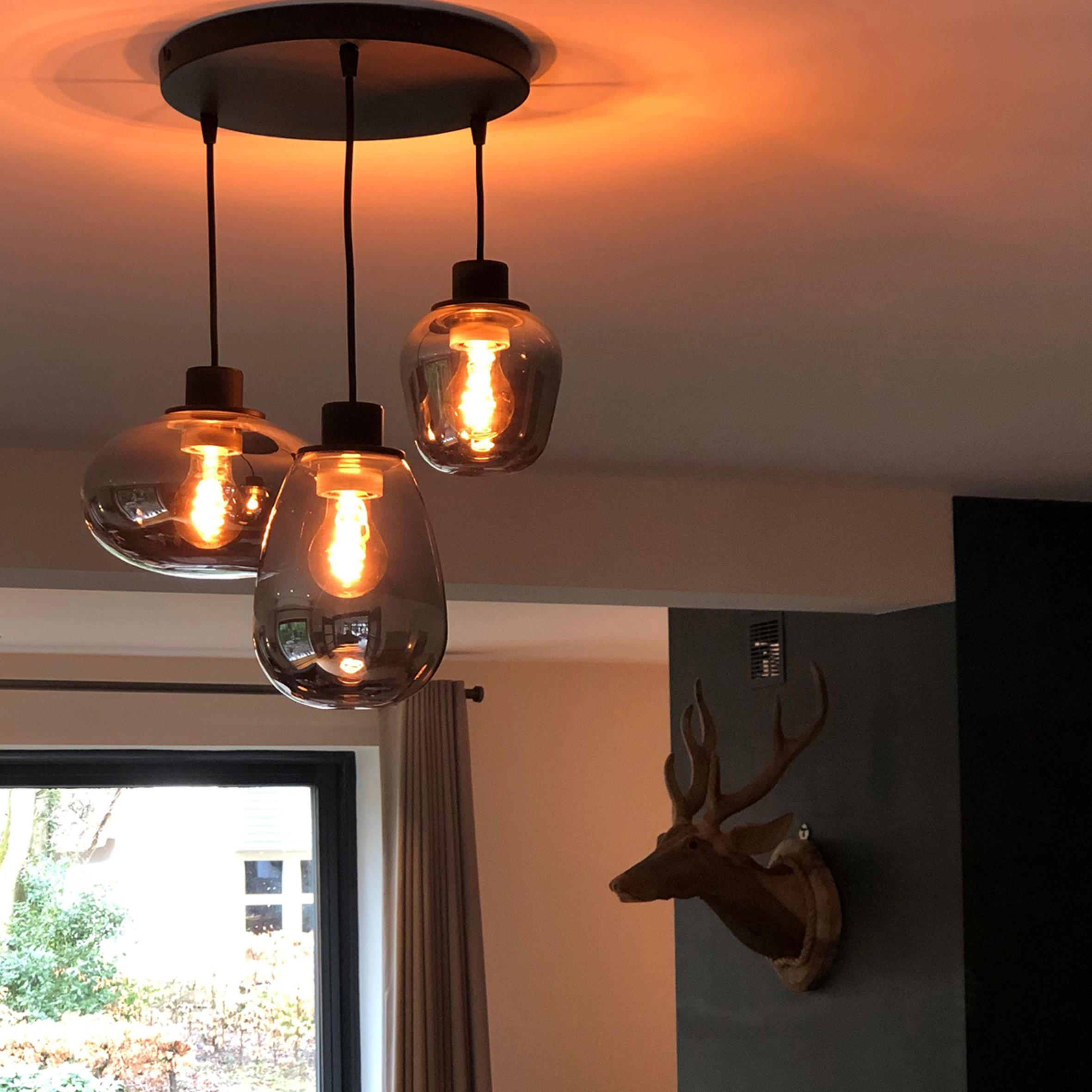 PENDELLEUCHTE 50/60-350/50 cm  - Schwarz, Trend, Glas/Metall (50/60-350/50cm)