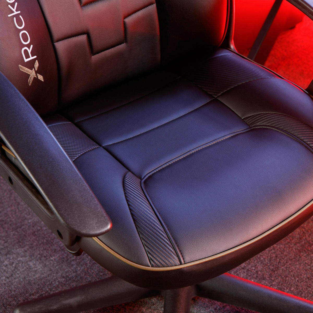 GAMINGSTUHL Schwarz, Goldfarben Textil   - Goldfarben/Schwarz, MODERN, Textil (57,5/107,5/44cm) - X Rocker