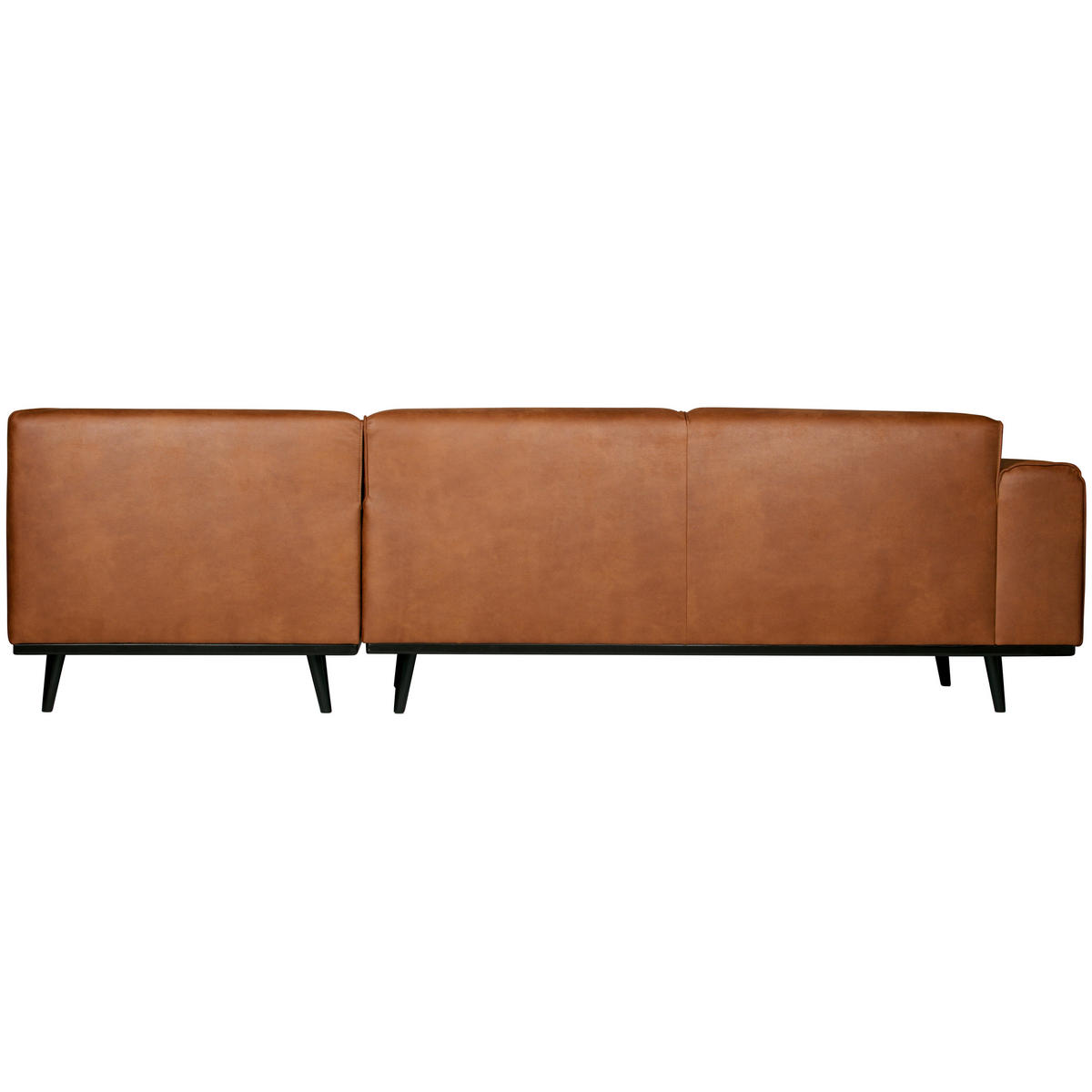 ECKSOFA Statement in Kombination Echtleder/Lederlook Cognac  274/210 cm  - Cognac/Schwarz, Design, Leder/Holz (274/210cm) - Livetastic