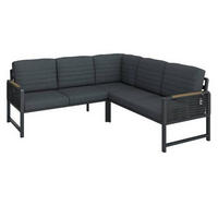 LOUNGEGARNITUR 192/195 cm Aluminium  - Dunkelgrau/Naturfarben, MODERN, Kunststoff/Textil (192/195cm) - Ambia Garden