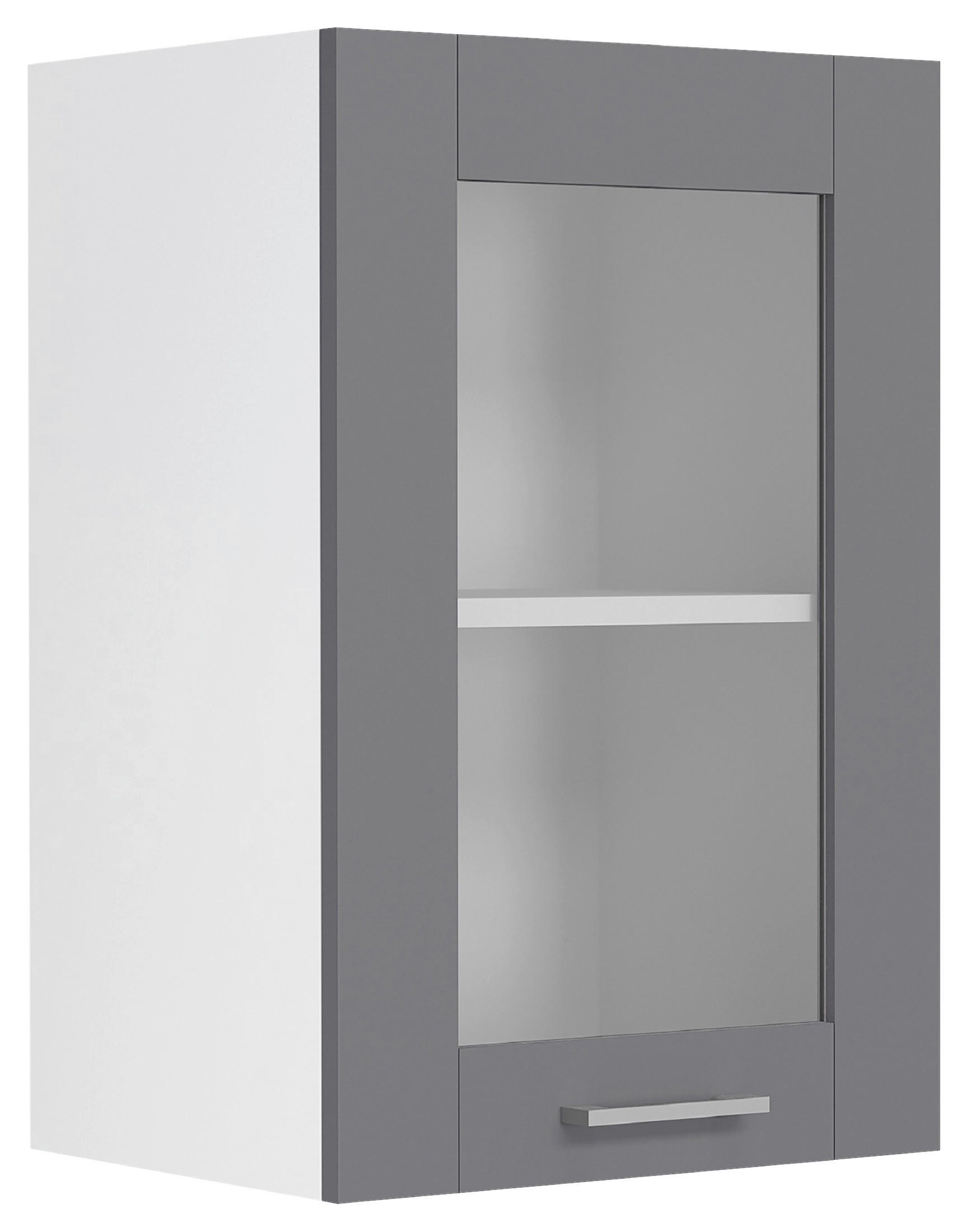 KÜCHENOBERSCHRANK 40/60/31 cm  in Anthrazit, Weiß  - Anthrazit/Silberfarben, Trend, Glas/Holzwerkstoff (40/60/31cm) - MID.YOU