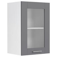 KÜCHENOBERSCHRANK 40/60/31 cm  in Anthrazit, Weiß  - Anthrazit/Silberfarben, Trend, Glas/Holzwerkstoff (40/60/31cm) - MID.YOU