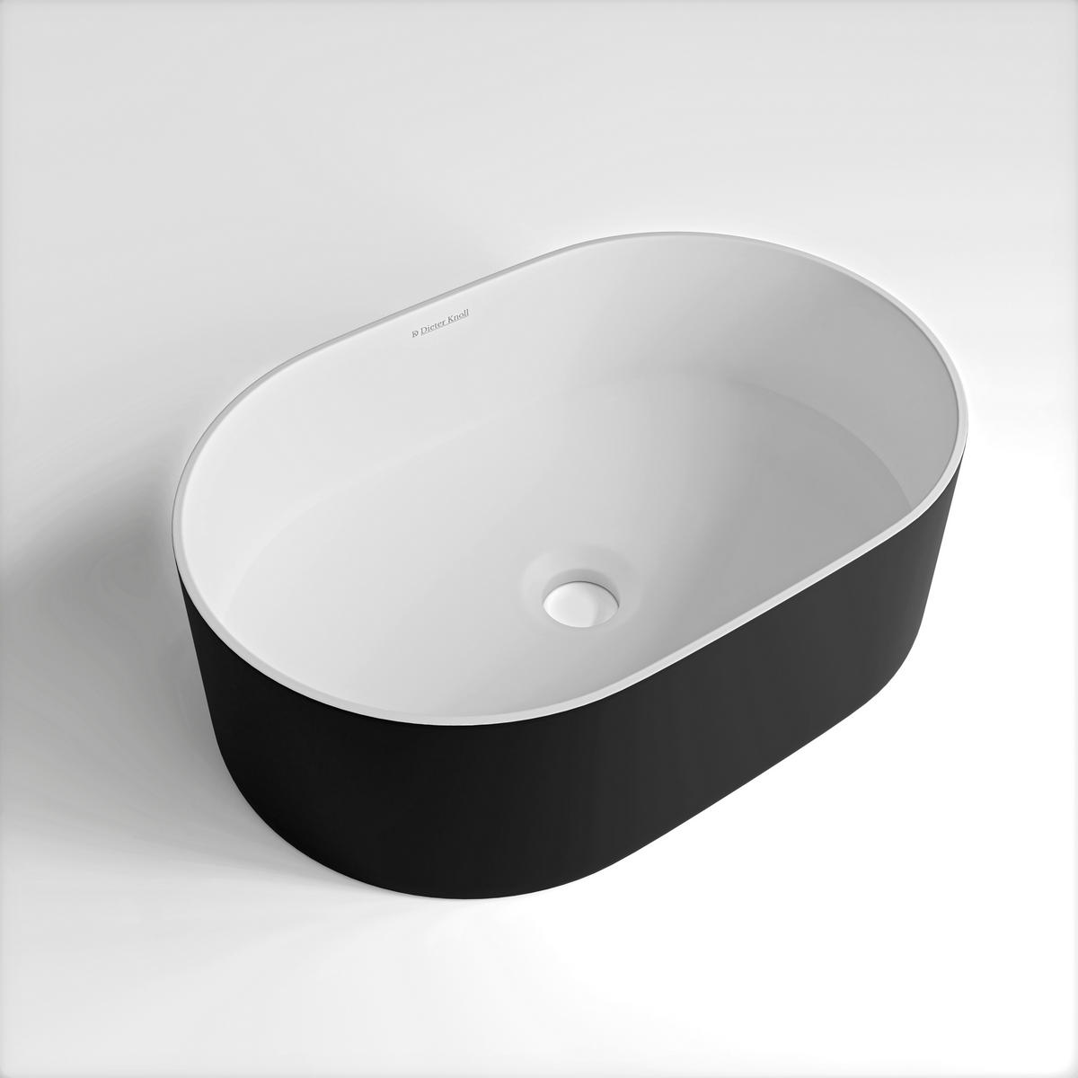 WASCHBECKEN 45/14/30 cm  - Schwarz/Weiß, Basics, Stein (45/14/30cm) - Dieter Knoll