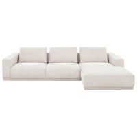 ECKSOFA Ottomane rechts, Eckteil  Weiß Chenille  - Schwarz/Weiß, Design, Kunststoff/Textil (316/166cm) - Musterring