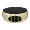 COUCHTISCH Klarglas 86/86/35 cm rund Schwarz, Goldfarben  - Goldfarben/Schwarz, Design, Glas/Metall (86/86/35cm) - Livetastic