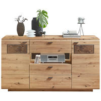 SIDEBOARD  in 175/98/47 cm  - Eichefarben/Graphitfarben, MODERN, Holzwerkstoff/Metall (175/98/47cm) - Livetastic