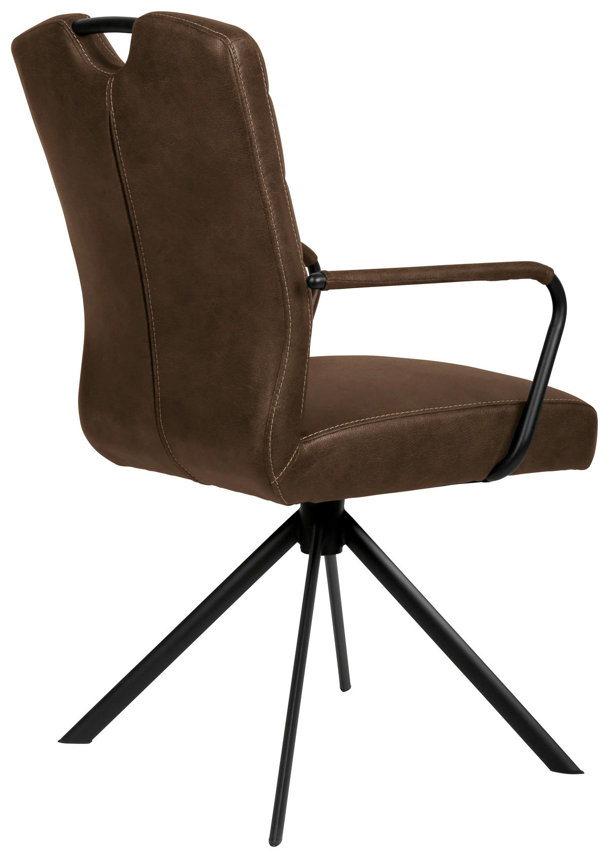 ARMLEHNSTUHL  in Mikrofaser  - Schwarz/Braun, Design, Textil/Metall (50/92,5/62cm) - Ambia Home