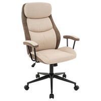 CHEFSESSEL Webstoff Beige  - Beige/Schwarz, MODERN, Kunststoff/Textil (64/103-113/66cm) - MID.YOU