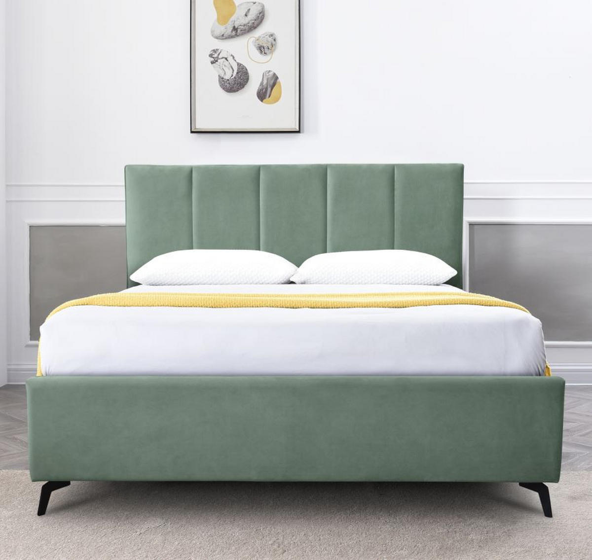 KREVET 177/110/217 cm 160/200 cm      - boja hroma, Moderno, drvo/tekstil (160/200cm) - Hom`in