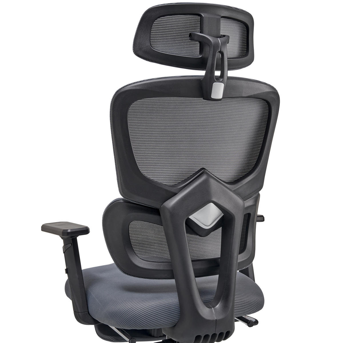 DREHSTUHL Netzbespannung Grau, Schwarz  - Schwarz/Grau, MODERN, Kunststoff/Textil (65/115-123/68cm) - Livetastic